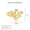 Silver Butterfly Women's Earrings With Zirconia