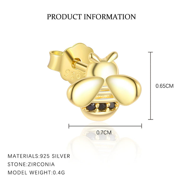 Silver Butterfly Women's Earrings With Zirconia