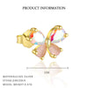 Silver Butterfly Women's Earrings With Zirconia