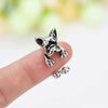 Silver Color Electroplated Copper Open Adjustable Kitten Ring Animal Style Unisex Fashion Jewelry