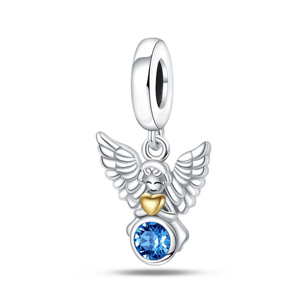 925 Silver Copper Plated Charm Beads Angel Cross Diy Jewelry Accessories With Dripping Oil Design