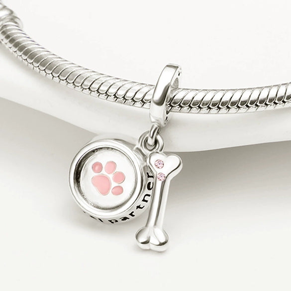 925 Silver Copper Plated Pendant Bone And Pot Shape Animal Original Design Dripping Oil Style