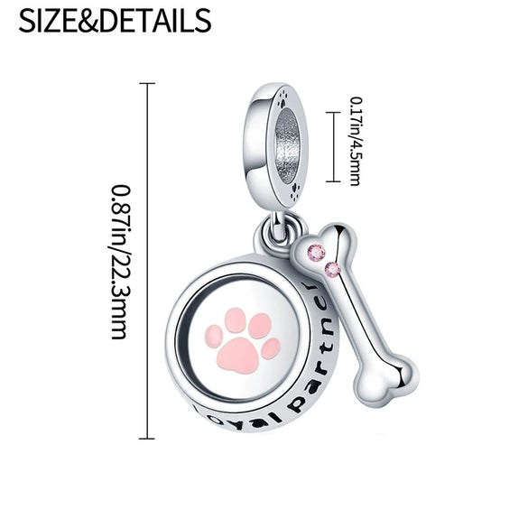925 Silver Copper Plated Pendant Bone And Pot Shape Animal Original Design Dripping Oil Style