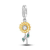 925 Silver Copper Plated Plant Daisy Avocado Sunflower Pendant Jewelry With Dripping Oil Design