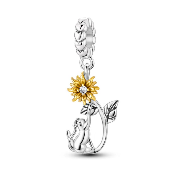 925 Silver Copper Plated Plant Daisy Avocado Sunflower Pendant Jewelry With Dripping Oil Design