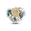 925 Silver Copper Plated Plant Daisy Avocado Sunflower Pendant Jewelry With Dripping Oil Design