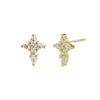 Silver Cross Earrings With Microinlay Letters Numbers Text Pattern Simple Fashion For Women