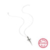 925 Silver Cross Sword Retro Punk Unisex Necklace With Geometric Pattern And Seiko Treatment