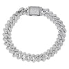 Silver Diamond Cuban Bracelet Unisex Street Style Electroplated Jewelry