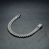 Silver Diamond Cuban Bracelet Unisex Street Style Electroplated Jewelry