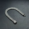 Silver Diamond Cuban Bracelet Unisex Street Style Electroplated Jewelry