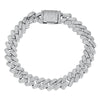 Silver Diamond Cuban Bracelet Unisex Street Style Electroplated Jewelry