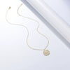 Silver Diamond Flower Round Coin Pendant Necklace For Women