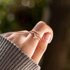 Silver Double Butterfly Zircon Ring Women's Simple Geometric Style Electroplated Jewelry