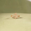 Silver Double Butterfly Zircon Ring Women's Simple Geometric Style Electroplated Jewelry