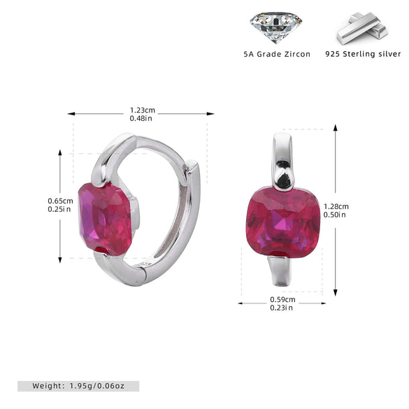 Silver Ear Buckle Zircon Earrings Geometric Electroplated For Women