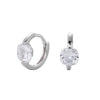 Silver Ear Buckle Zircon Earrings Geometric Electroplated For Women