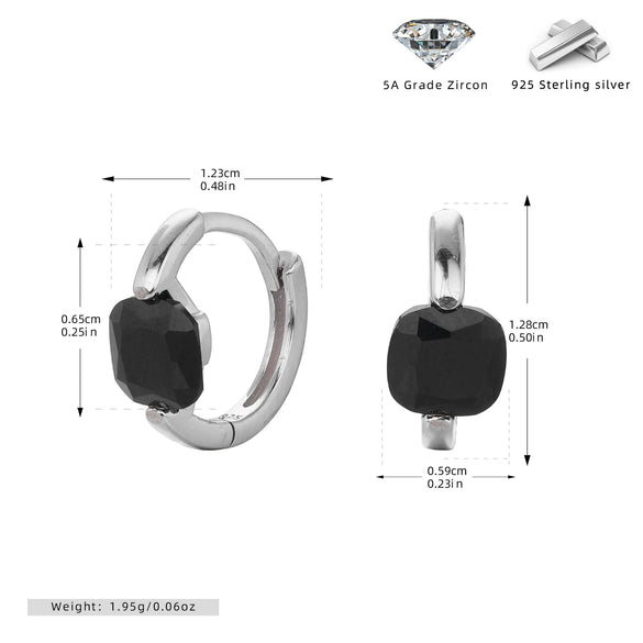 Silver Ear Buckle Zircon Earrings Geometric Electroplated For Women