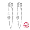 Silver 925 Earrings Star Moon Tassel Diamond Electroplated Design For Women