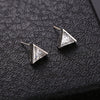 Silver Earrings With Triangle Swan Clover Coconut Tree Leaves Diamond Crane Patterns