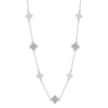 Silver Electroplated Four Leaf Clover Flower Double Layer Anklet For Women