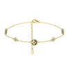 Silver Electroplated Four Leaf Clover Flower Double Layer Anklet For Women