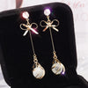 925 Silver Electroplated Geometric Cat's Eye Stone Bow Earrings For Women Wholesale
