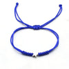 Silver Fivepointed Star Handwoven Red Rope Couple Bracelet Electroplated Metal Jewelry