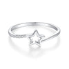 Silver Fivepointed Star Ring Women's Simple Design Electroplated