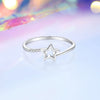 Silver Fivepointed Star Ring Women's Simple Design Electroplated