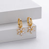 Silver Flower Earrings With Electroplating Treatment