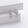Silver Flower Earrings With Electroplating Treatment