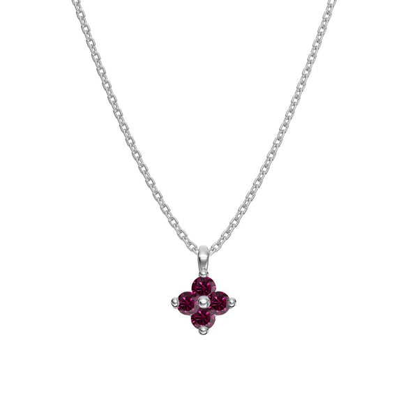 925 Silver Flower Pendant Clavicle Chain Necklace For Women Electroplated