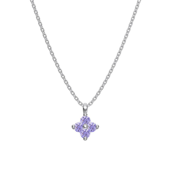 925 Silver Flower Pendant Clavicle Chain Necklace For Women Electroplated