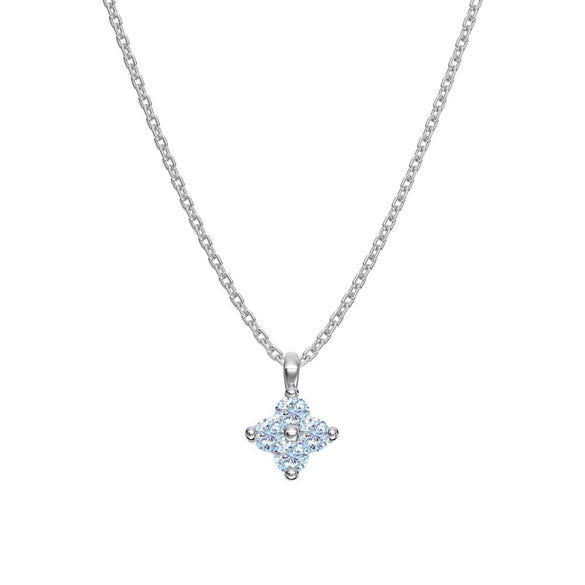 925 Silver Flower Pendant Clavicle Chain Necklace For Women Electroplated