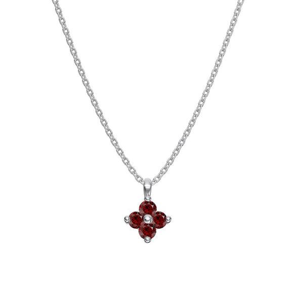925 Silver Flower Pendant Clavicle Chain Necklace For Women Electroplated