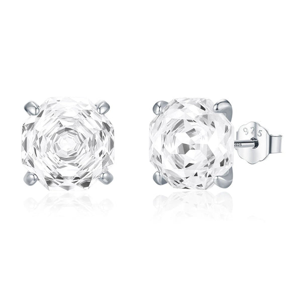 925 Silver Flower Shaped Rose Cut Flash Diamond Earrings For Women With Princess Style And Set With Diamonds Processing