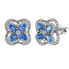 Silver Fourleaf Clover Rotatable Earrings Electroplated Geometric Style Jewelry