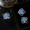 Silver Fourleaf Clover Rotatable Earrings Electroplated Geometric Style Jewelry