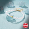 925 Silver Freshwater Pearl Women's Bracelet With Geometric Design And Pearl Inlaid