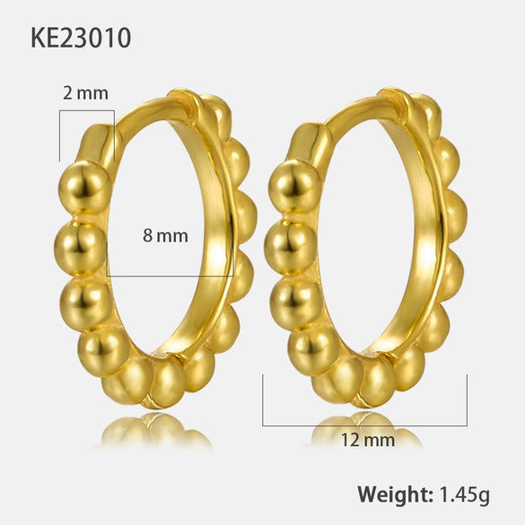 Silver Geometric Ball Earrings Electroplated For Women