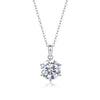 Silver Geometric Clavicle Chain With Moissanite Inlay Pendant