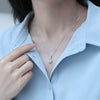 Silver Geometric Clavicle Chain With Moissanite Inlay Pendant