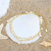 Silver Geometric Double Layer Overlapped Natural Baroque Pearl Women's Bracelet