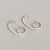 Silver Geometric Electroplated Hanging Ear Buckle And Stud Earrings