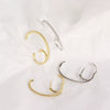 Silver Geometric Electroplated Hanging Ear Buckle And Stud Earrings