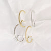 Silver Geometric Electroplated Hanging Ear Buckle And Stud Earrings
