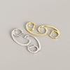 Silver Geometric Electroplated Hanging Ear Buckle And Stud Earrings