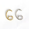 Silver Geometric Electroplated Hanging Ear Buckle And Stud Earrings