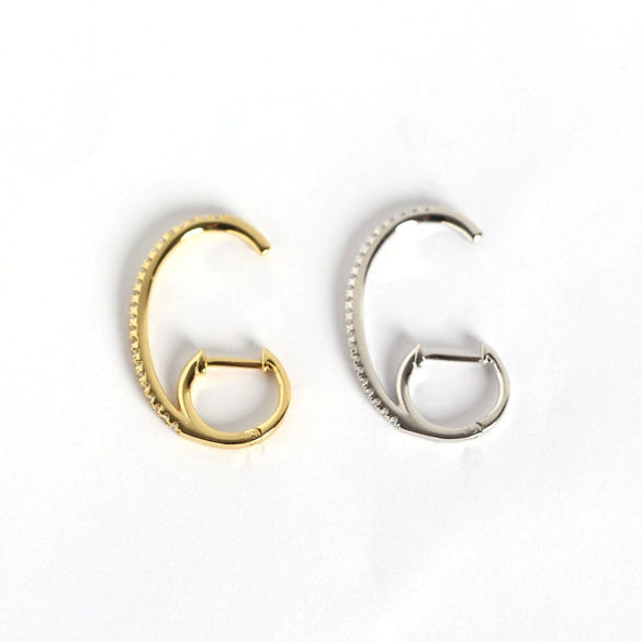 Silver Geometric Electroplated Hanging Ear Buckle And Stud Earrings